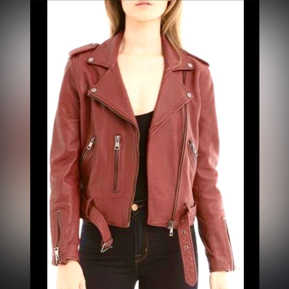 BAGATELLE Maroon Biker Moto Jacket